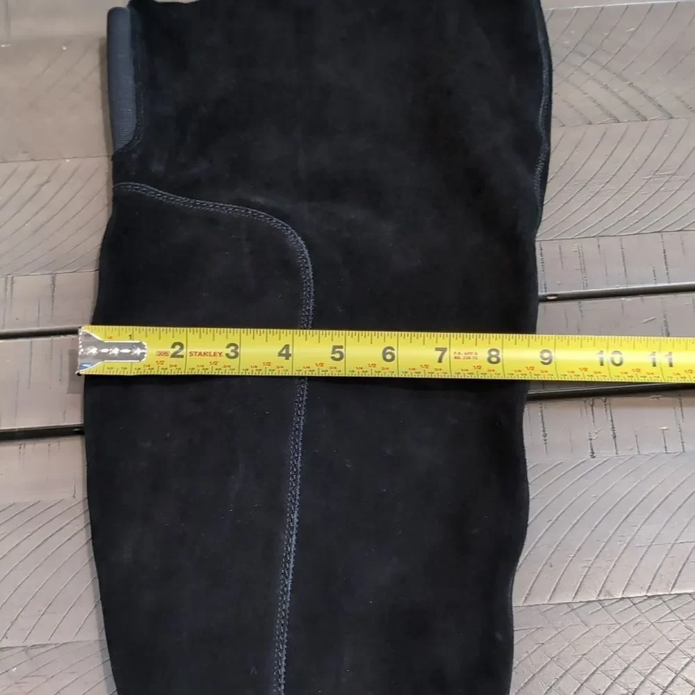 Kelsi Dagger Brooklyn Logan Over The Knee Boots Black Suede Stacked Heel Sz 9.5